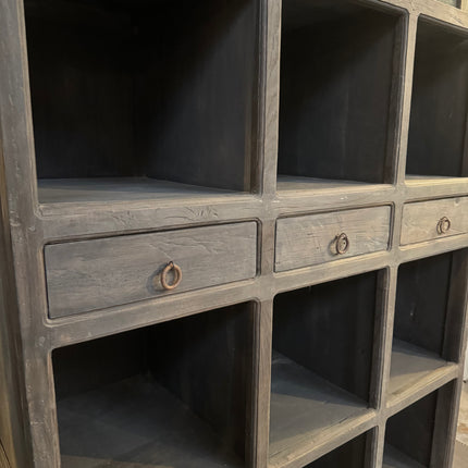 Rough Wood vakkenkast – 9 vakken en 3 lades