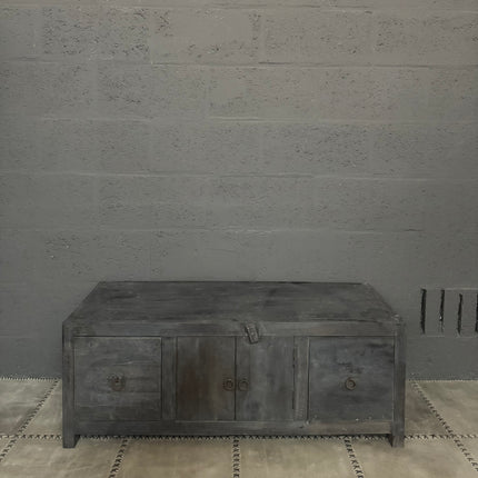 Old Grey TV-meubel met 2 deuren en 2 lades