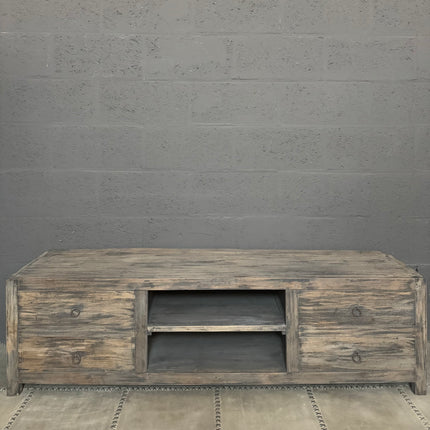 Old Grey TV-meubel met 4 lades en 2 open vakken