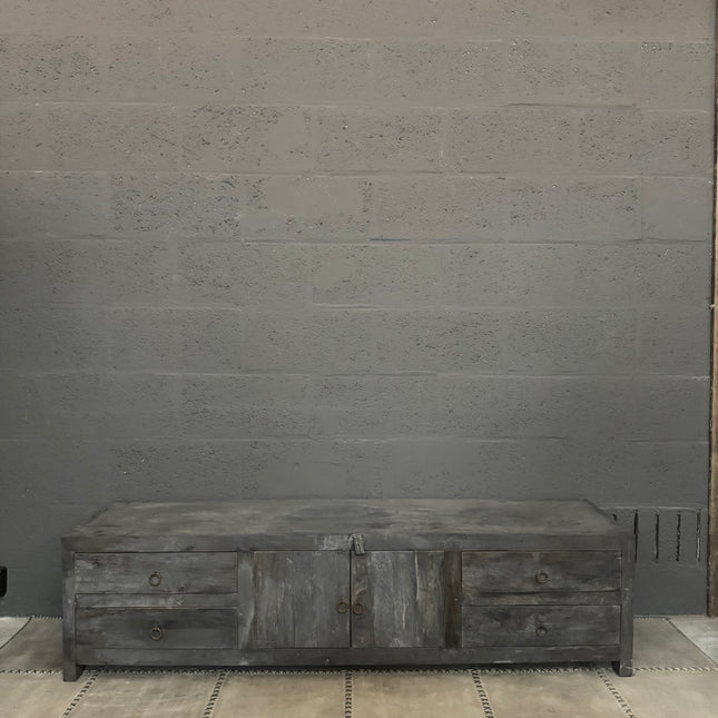 Old Grey tv-meubel – 2 deuren en 4 lades