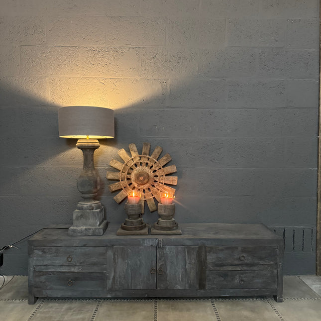 Old Grey tv-meubel – 2 deuren en 4 lades