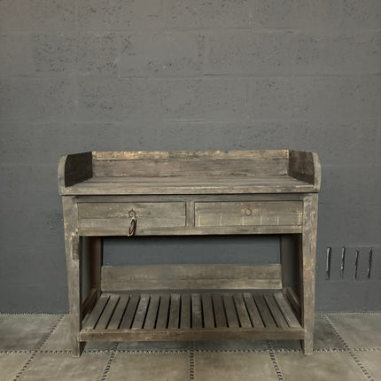 Driftwood sidetable met legplank en 2 lades