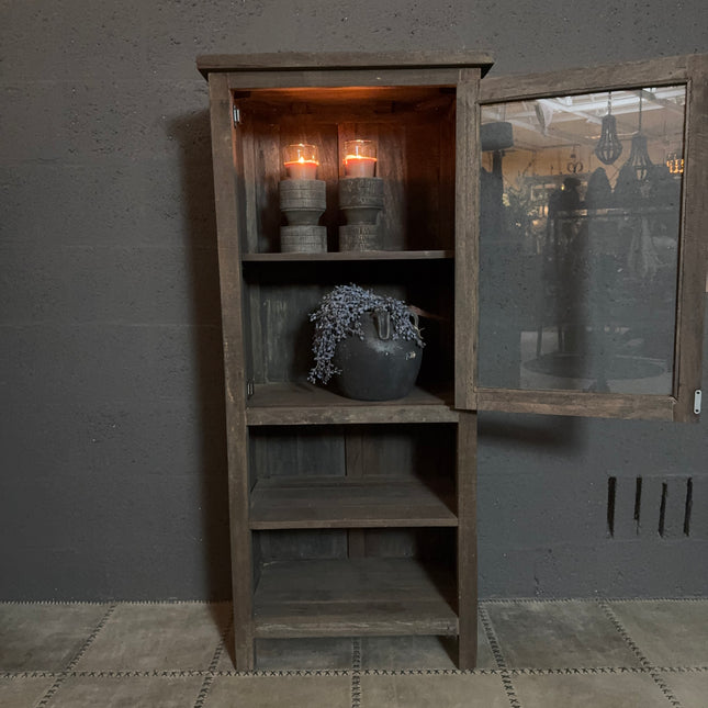 Driftwood Kast met Glasdeur