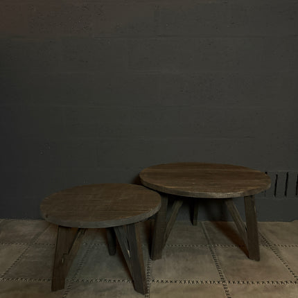 Driftwood salontafels – rond | los of als set