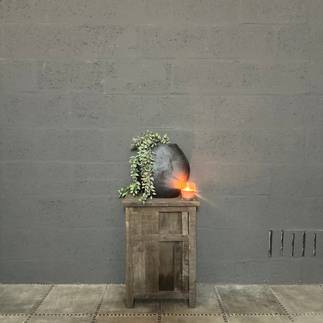 Driftwood Nachtkastje met Schuifdeur en Lade