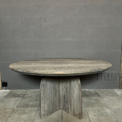 Ronde Driftwood Tafel met Organisch Onderstel