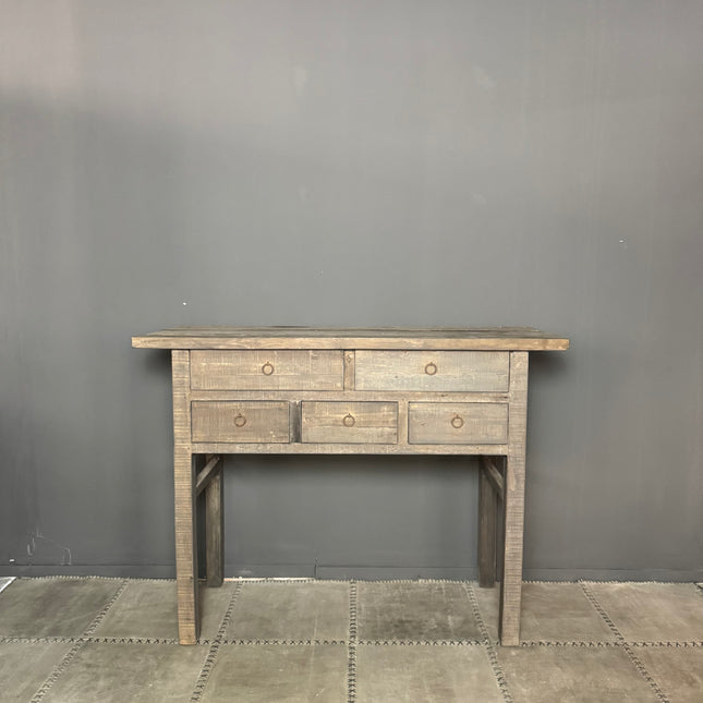 Driftwood sidetable met 5 lades