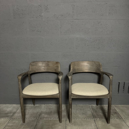 Driftwood stoel met stoffen zitting