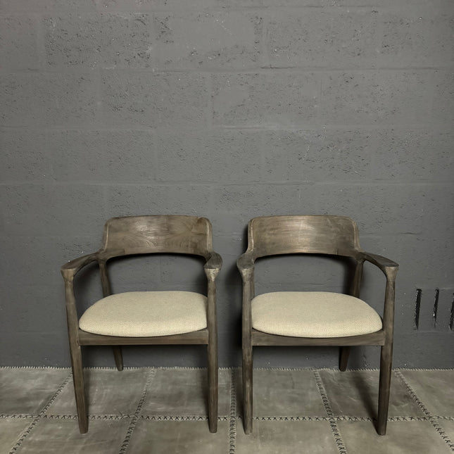 Driftwood stoel met stoffen zitting