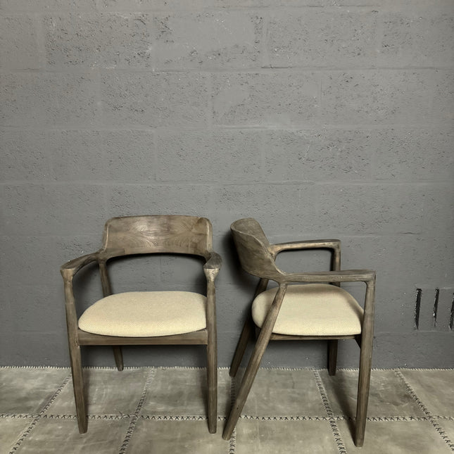 Driftwood stoel met stoffen zitting