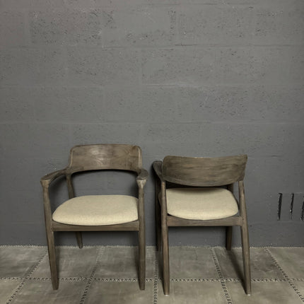 Driftwood stoel met stoffen zitting