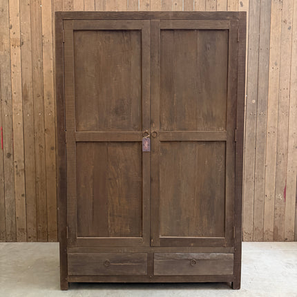 Driftwood kast 2 deuren 2 lades | Landelijke houten opbergkast