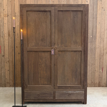 Driftwood kast 2 deuren 2 lades | Landelijke houten opbergkast
