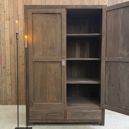 Driftwood kast 2 deuren 2 lades | Landelijke houten opbergkast