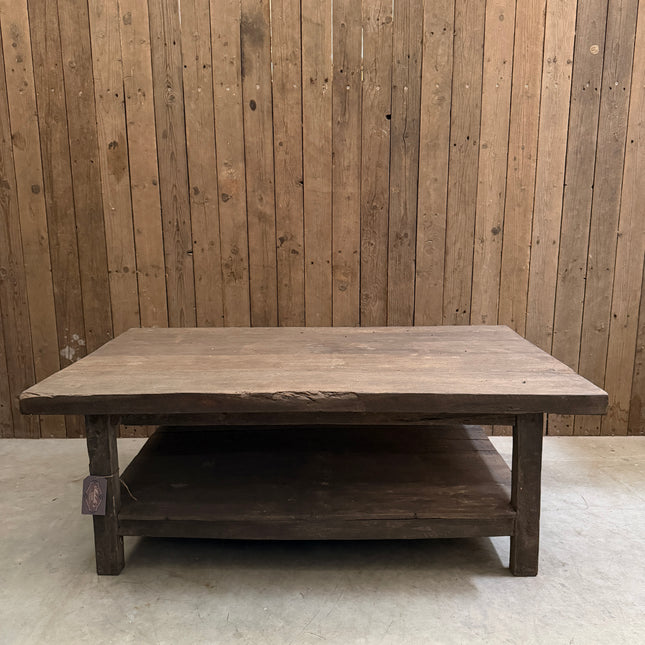 Old Barn salontafel met onderblad | Robuuste landelijke houten salontafel