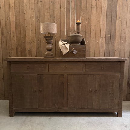 Driftwood dressoir met 4 deuren en 3 lades | Landelijk houten dressoir