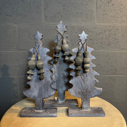 Houten kerstboompjes