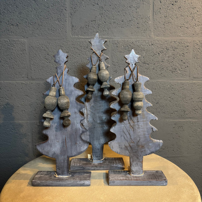 Houten kerstboompjes