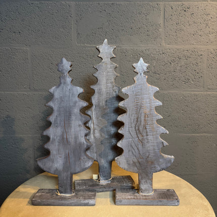 Houten kerstboompjes