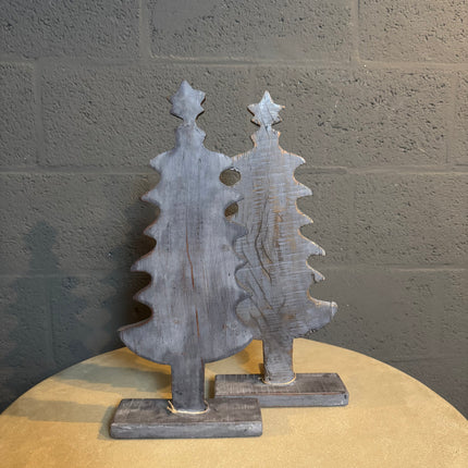 Houten kerstboompjes