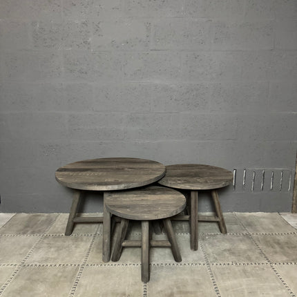 Ronde Driftwood Salontafels – Los verkrijgbaar of als complete set