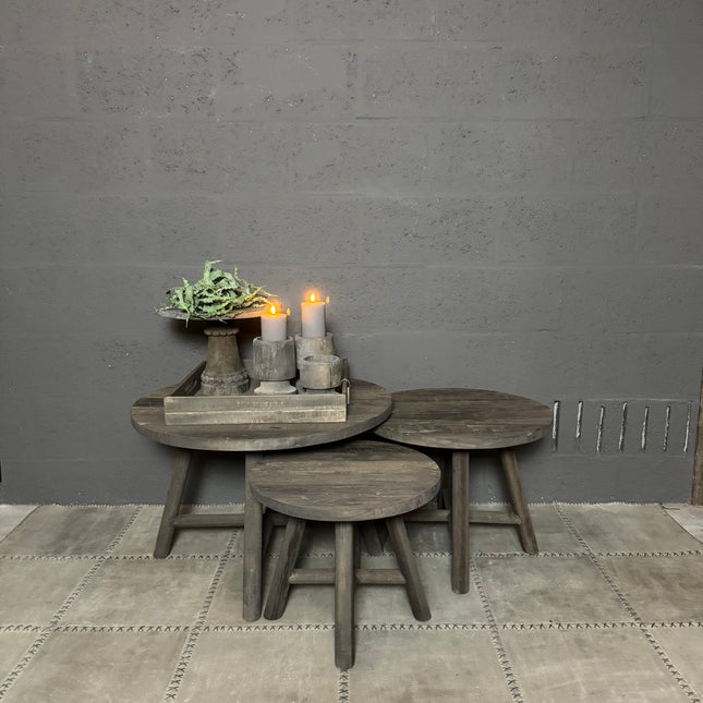 Ronde Driftwood Salontafels – Los verkrijgbaar of als complete set