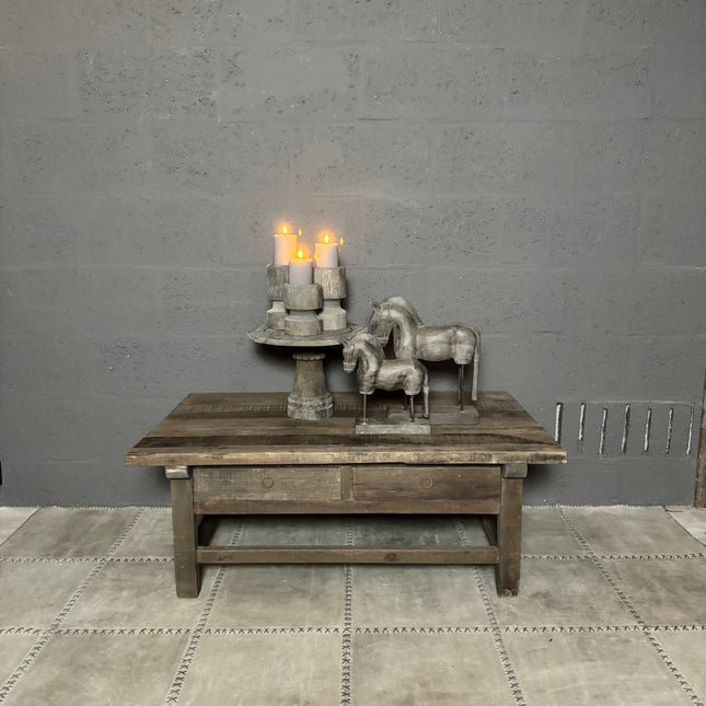 Driftwood Salontafel Jorg – Massief Houten Salontafel met Laden