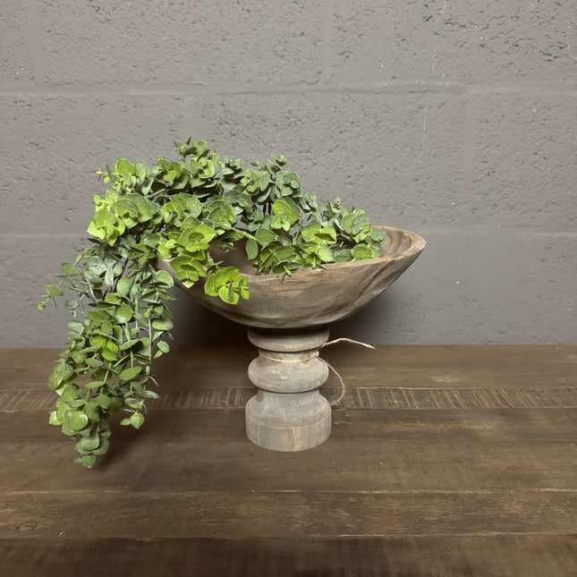 Houten Schaal op Voet – Sfeervol Landelijk Decoratieobject