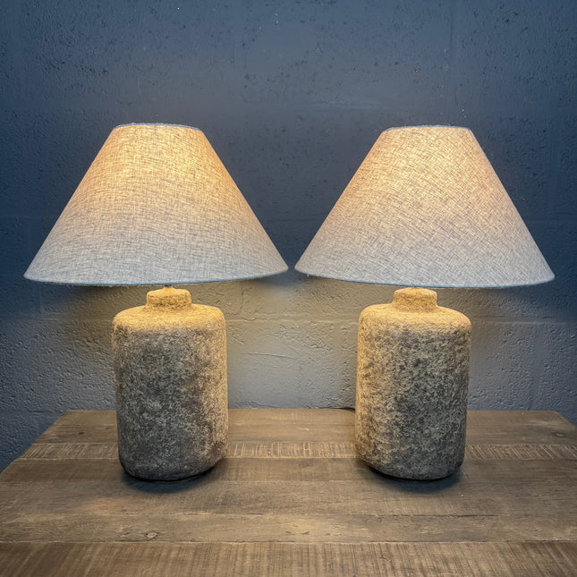 Tafellamp Papier-Maché / Klei Look – Organische Landelijke Lamp