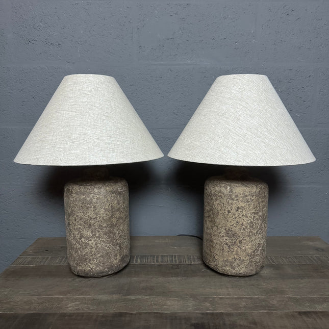 Tafellamp Papier-Maché / Klei Look – Organische Landelijke Lamp
