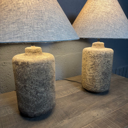 Tafellamp Papier-Maché / Klei Look – Organische Landelijke Lamp