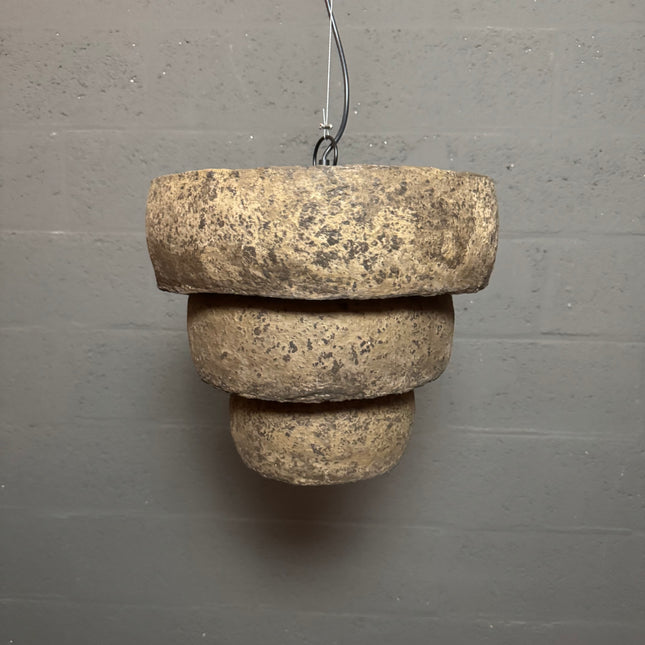 3-Laags Hanglamp – Papier-Maché / Klei Look