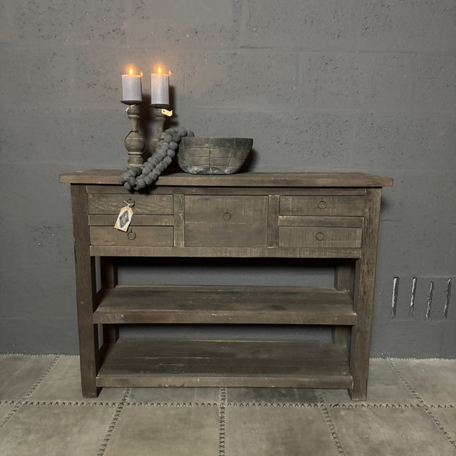 Driftwood Sidetable – 5 Lades & 2 Legplanken