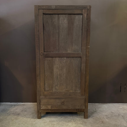 Driftwood 1-deurs kast met lade – landelijke houten kast – sobere opbergkast