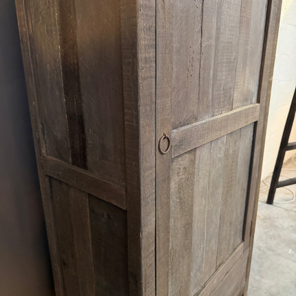 Driftwood 1-deurs kast met lade – landelijke houten kast – sobere opbergkast