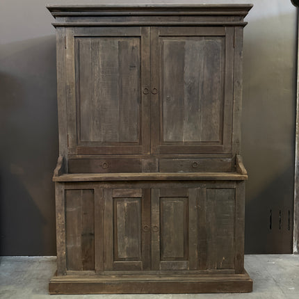 Driftwood kast 4 deuren – landelijke houten kast – sobere opbergkast met lades