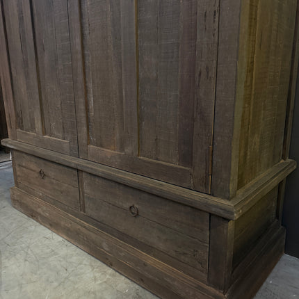 Driftwood kast 2 deuren 2 lades – landelijke houten kast – sobere opbergkast