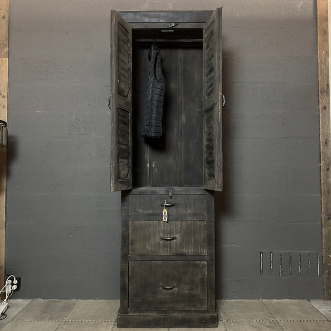 Uniek India Louvre Kledingkast – 3 Lades & Bovenkast