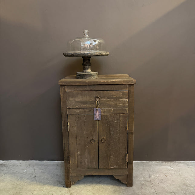 Driftwood kastje met lade en deuren – landelijk houten kastje – sober en stoer meubel
