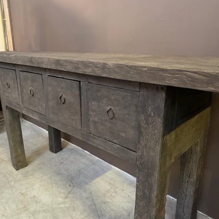Old Barn Sidetable – Stoer Landelijk Houten Dressoir met 4 Lades