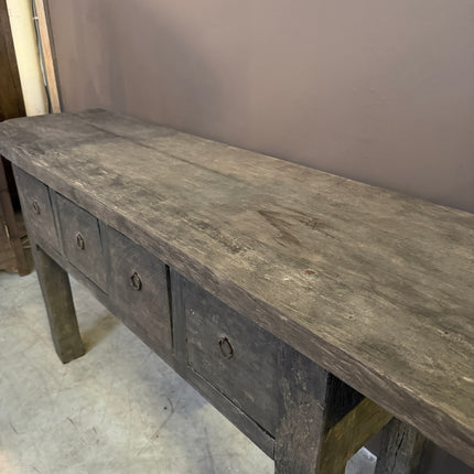 Old Barn Sidetable – Stoer Landelijk Houten Dressoir met 4 Lades