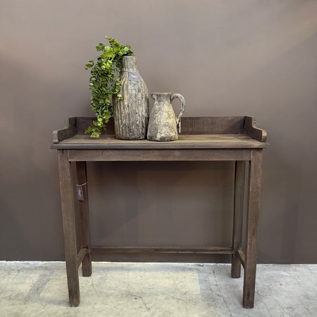 Driftwood Sidetable 100 cm – Smalle Landelijke Wandtafel van Oud Hout