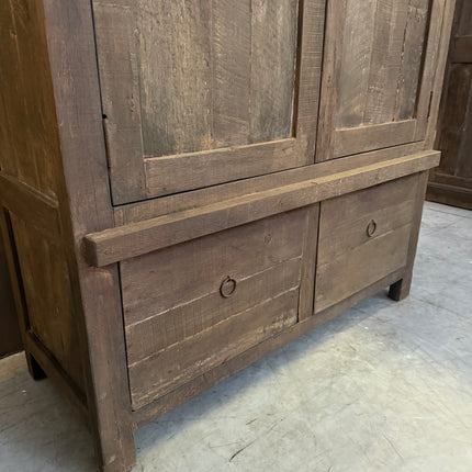 Driftwood Kast 180 cm – Landelijke Houten Kast met Deuren en Lades
