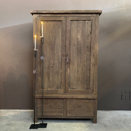 Driftwood Kast 180 cm – Landelijke Houten Kast met Deuren en Lades