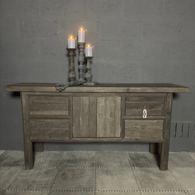 Driftwood Dressoir met 2 Deuren & 4 Lades | Landelijk Massief Houten Dressoir