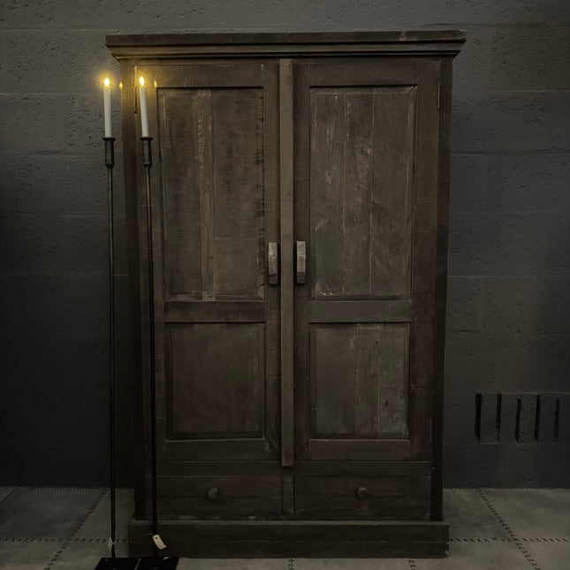 Driftwood kast met 2 deuren en 2 lades | Stoere houten opbergkast landelijk interieur