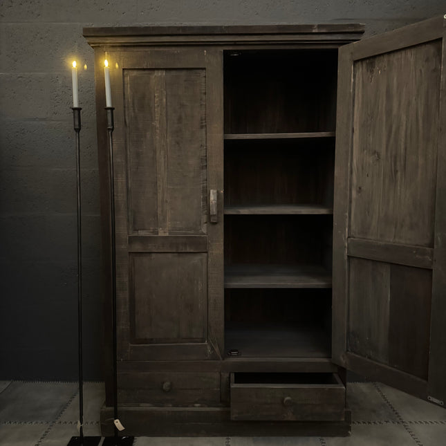 Driftwood kast met 2 deuren en 2 lades | Stoere houten opbergkast landelijk interieur