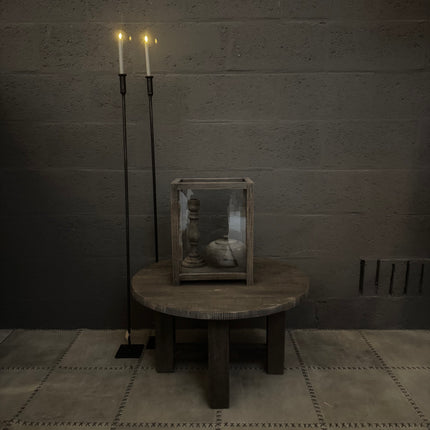 Driftwood Ronde Salontafel – Massief Houten Salontafel met 4 Poten | Landelijk & Robuust