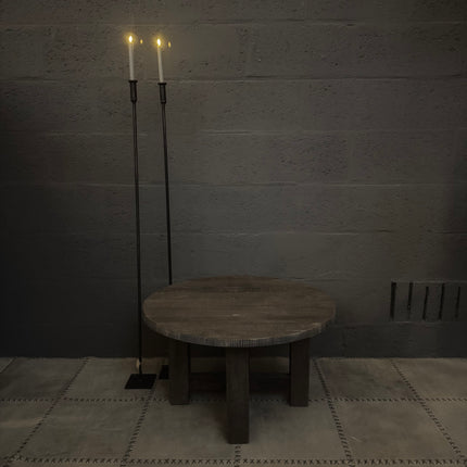 Driftwood Ronde Salontafel – Massief Houten Salontafel met 4 Poten | Landelijk & Robuust