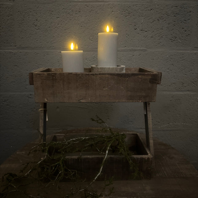 Driftwood 2-laagse houten bak – landelijke opbergbak van massief hout